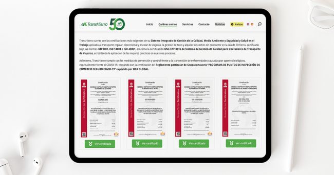 TransHierro renueva su compromiso en materia Calidad, Medio Ambiente y Seguridad y Salud en el Trabajo con la recertificación de sus Sistemas de Gestión